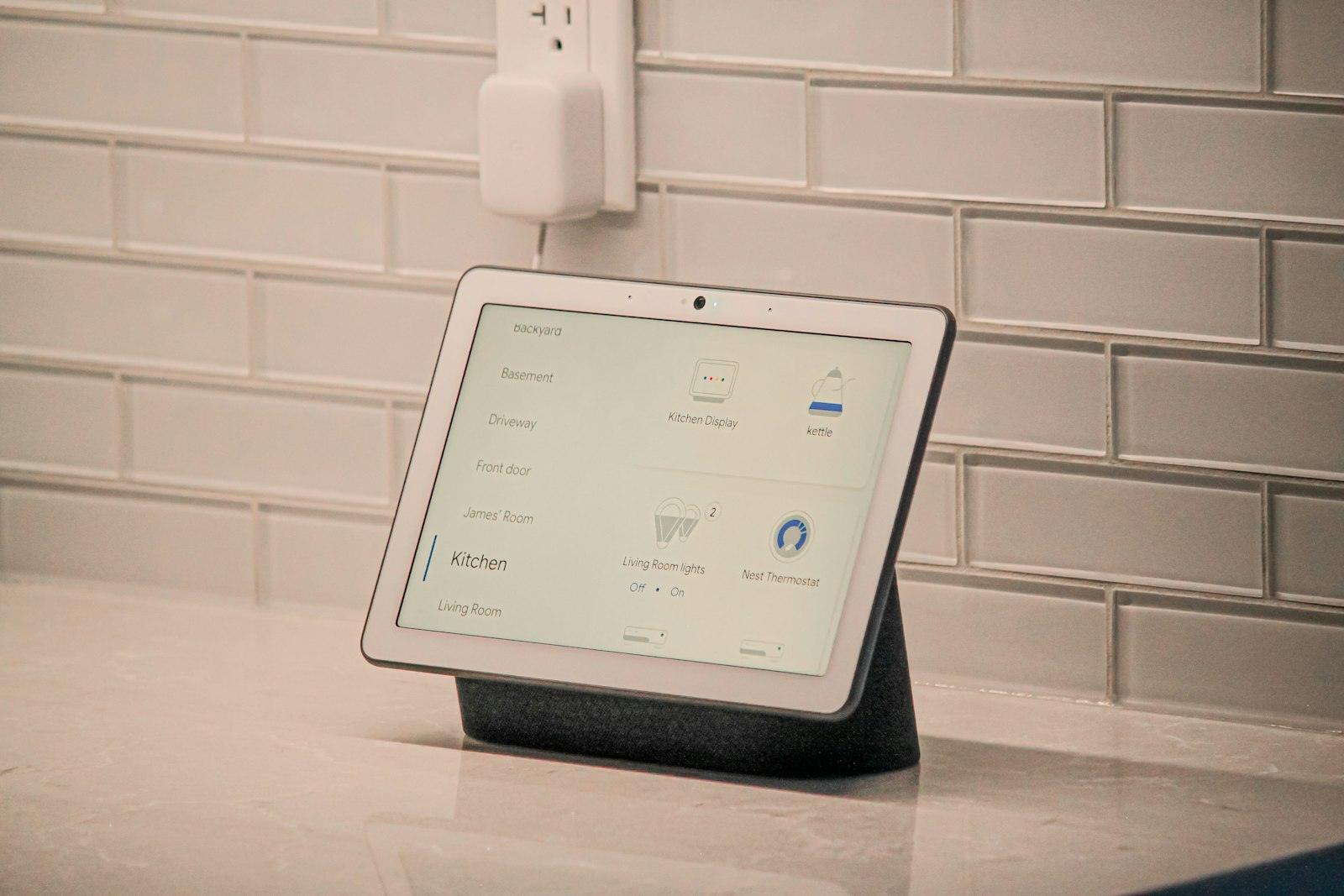 Smart home controls on a tablet